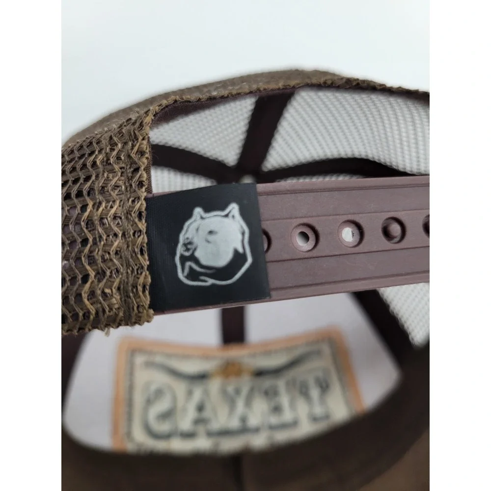 Texas Patch Straw‎ Mesh Star Faux Leather Cap Snapback Hat